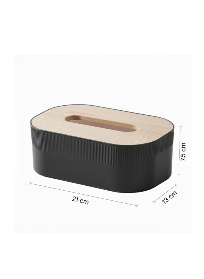 A modern tissue box with a wooden lid, featuring a contemporary design that combines simplicity and elegance. - Image 4